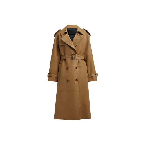 COACH SS24 Leather Jacket Women's Dark Beige