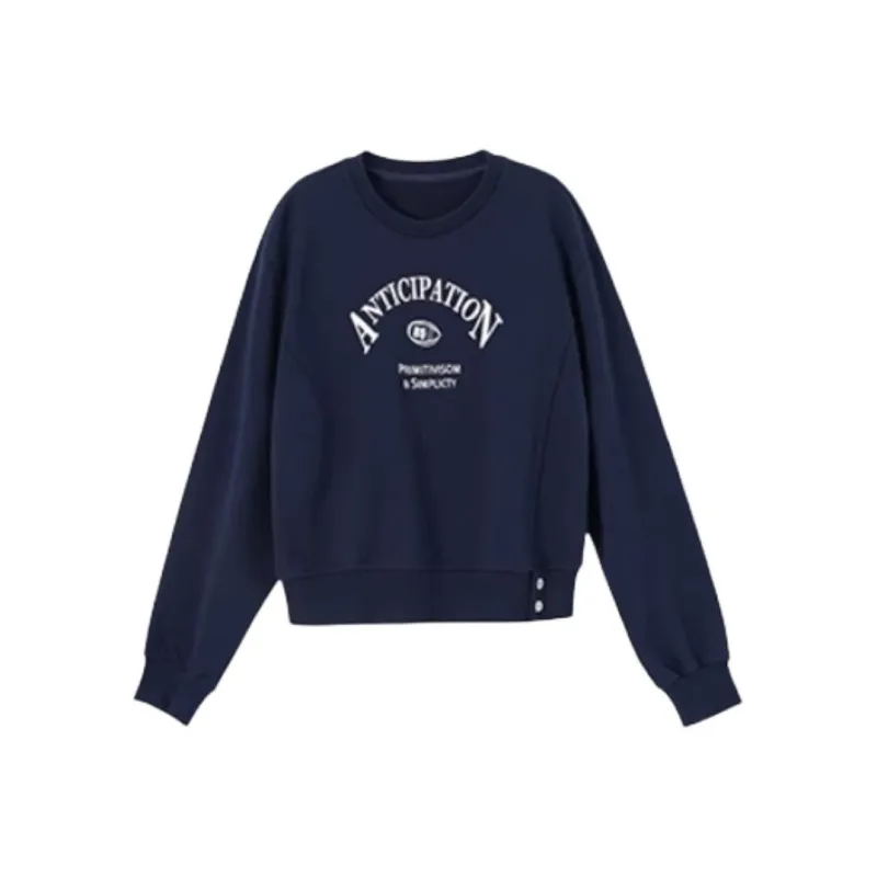WHITEALLUSION Sweatshirt Women's Navy Blue-0