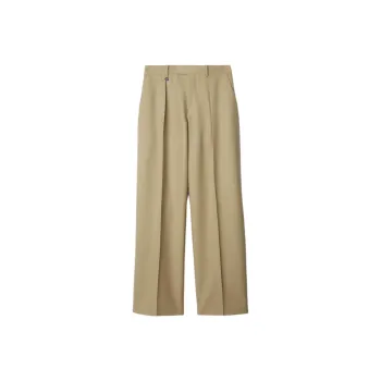 Burberry Wool Tailored Trousers Casual Pants Women's Khaki