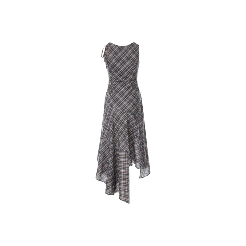 KUNZHUDAXIANG Sleeveless Dress Women's Navy Blue Shades-1