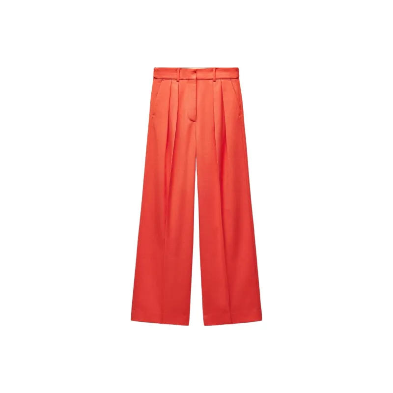 ZARA ZW Series Casual Pants Women's Orange-0
