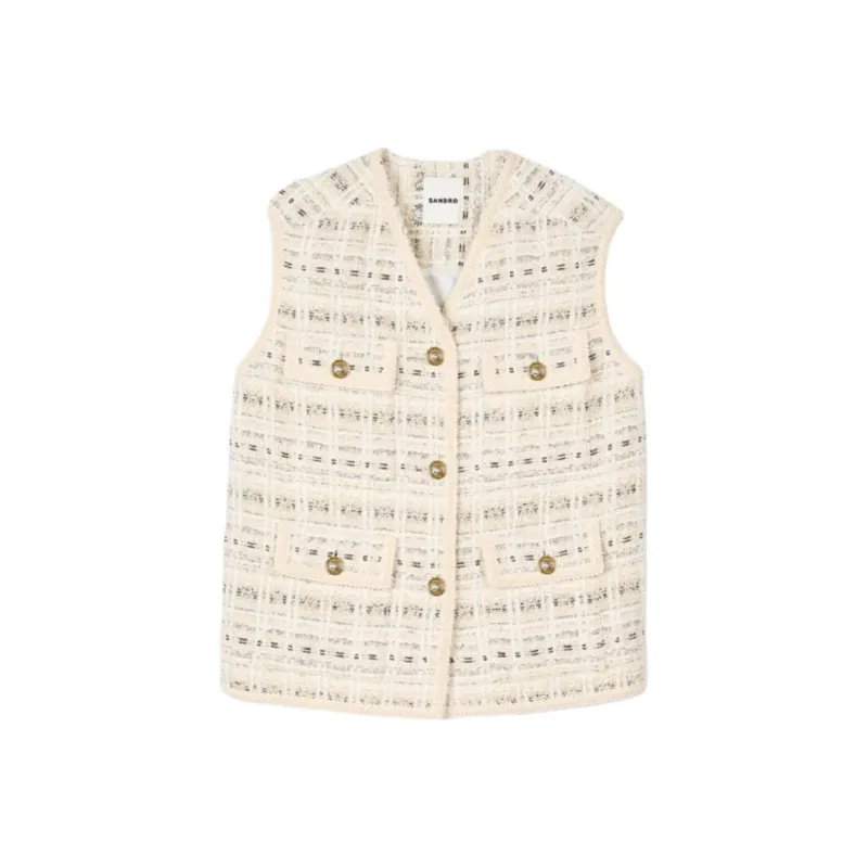 Sandro Tweed Gilet-0
