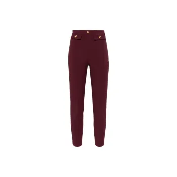 Elisabetta Franchi Logo Rivet Straight Leg Trousers