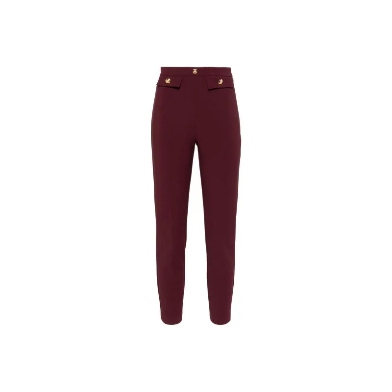 Elisabetta Franchi Logo Rivet Straight Leg Trousers-0