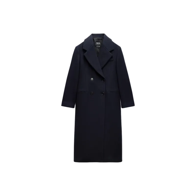 ZARA ZW Series Coats Women's Marine Blue-0
