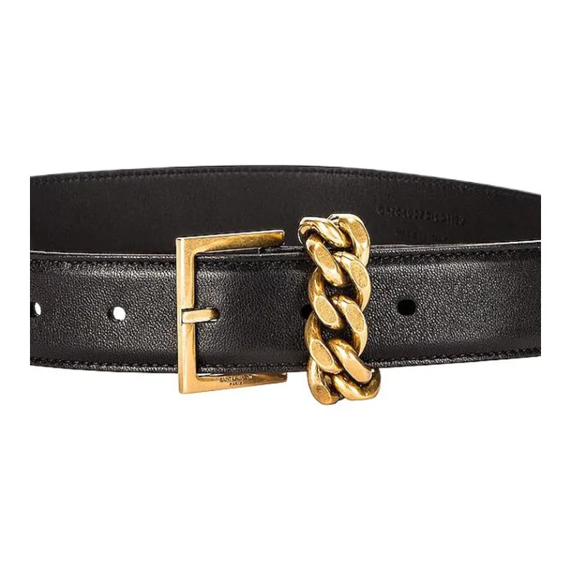 Burberry Genuine Leather Belts Women's Black Width 1CM-1