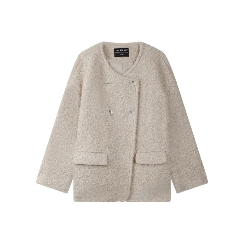 THE SEA LIFE Velvet feel Coat Women's Tea Brown-0