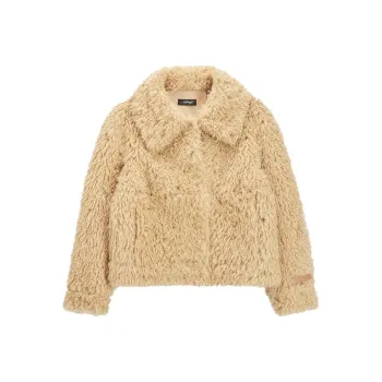 Ed Hardy FW24 Velvet feel Coat Women's Camel