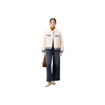 FENHONGMALI Velvet feel Coat Women's White