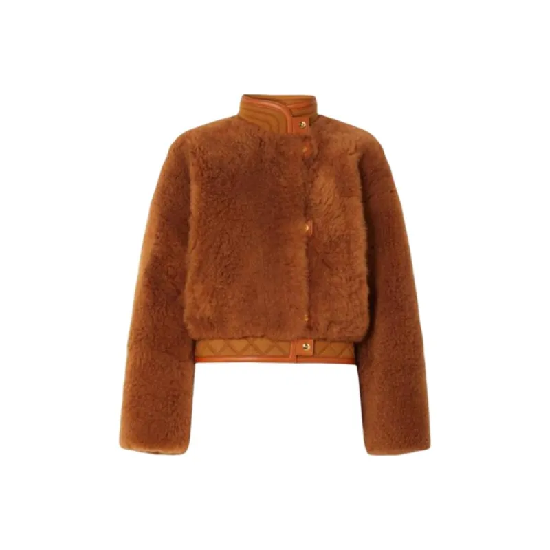 Loro Piana Velvet feel Coat Women's Brown-0