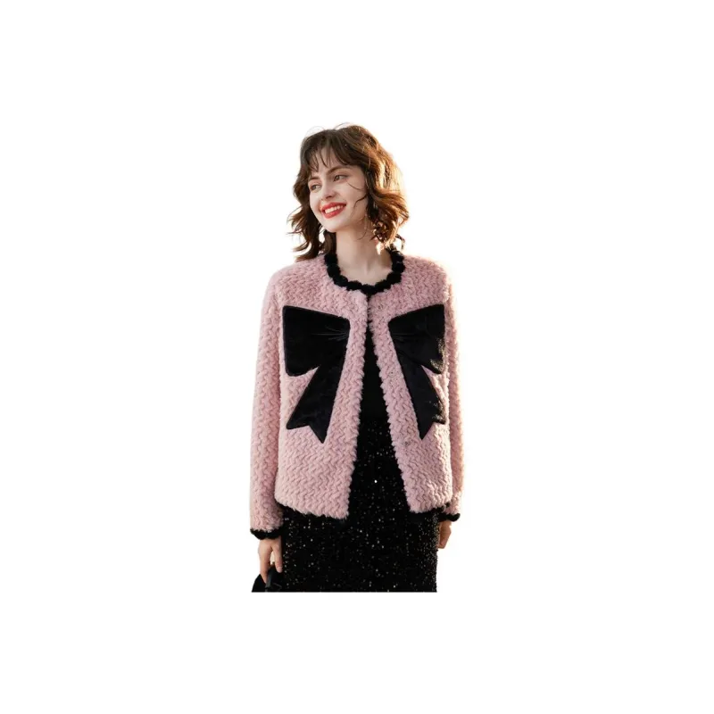 LOUISY AO Velvet feel Coat Women's Pink-0