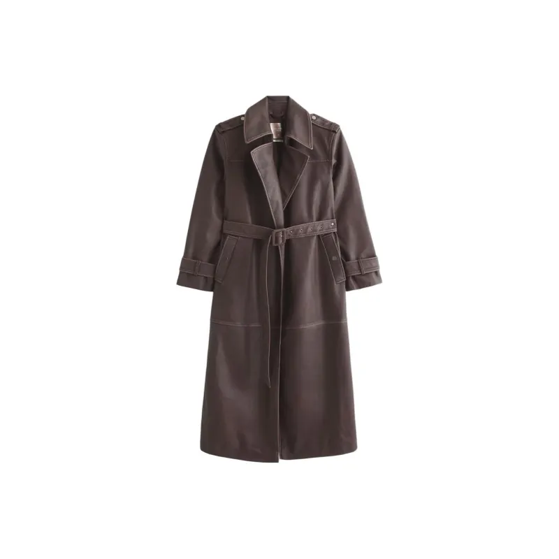 Abercrombie＆Fitch Trench Coats Women's Coffee-0