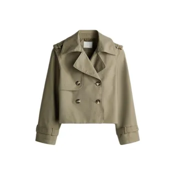 H&M Trench Coat Women's Khaki Green