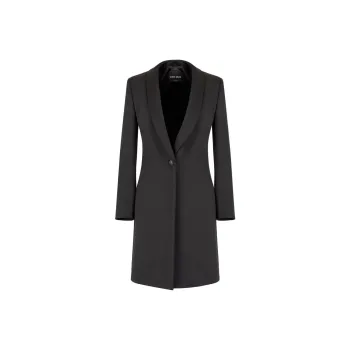 Emporio Armani Glitter Silk Satin Single breasted Long Jacket