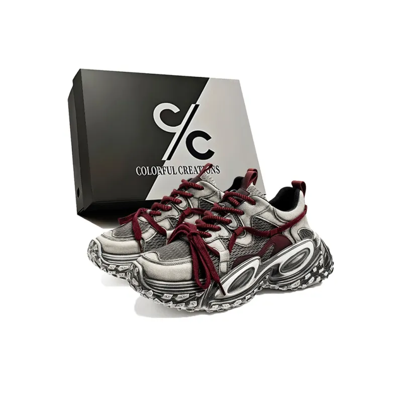 Colorful Creations Slip Resistant, Abrasion Resistant, Breathable, Lightweight Low Top Chunky Sneakers Men's-5