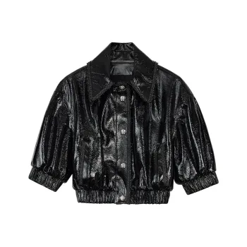 NancyCavally Leather Jacket Women's Black