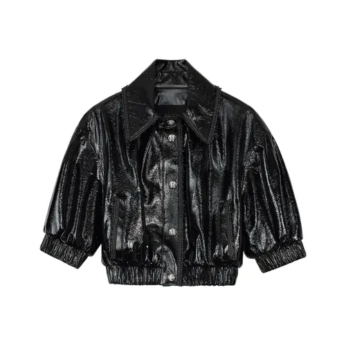 NancyCavally Leather Jacket Women's Black