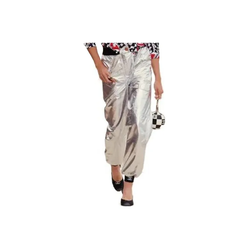 CHANEL Casual Pants Women's Silver-0