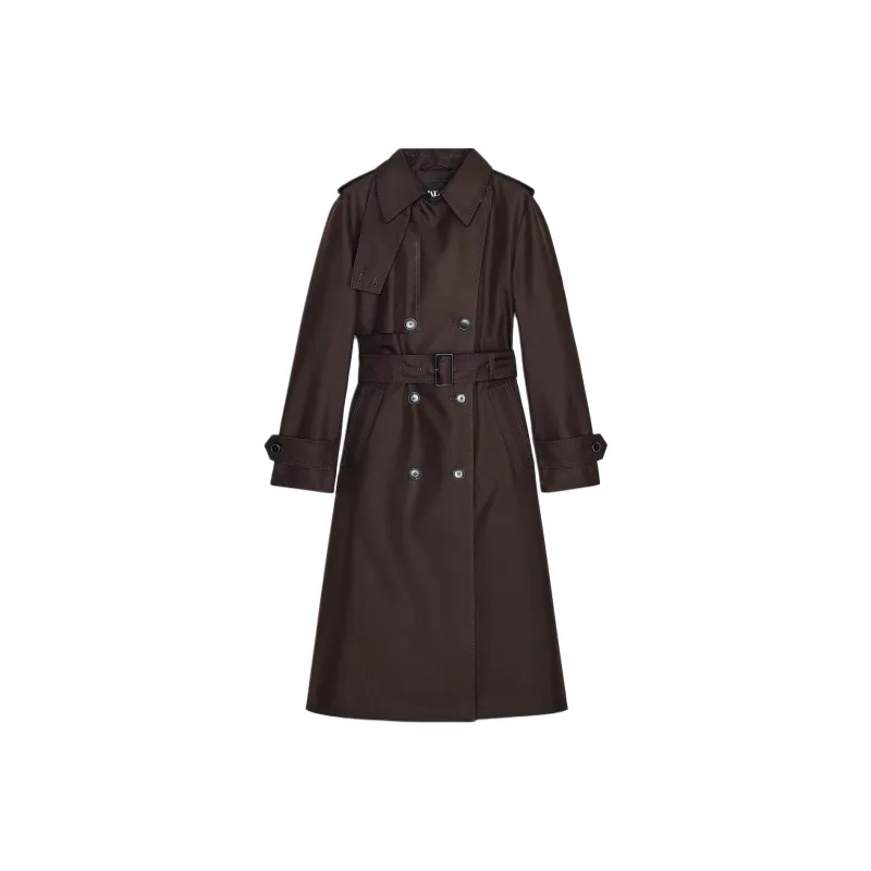 ZARA Trench Coat Women's Chocolate-0