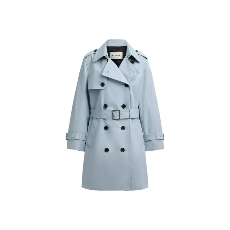 COACH SS25 Trench Coat Women's Blue-0