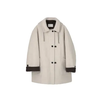 Fstudio Fall And Winter Korean Elegance Commute Mid Length Coat Women's Apricot