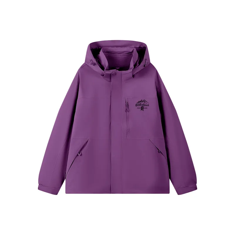 ROBINHOOD Waterproof And Windproof To Keep Warm Windbreaker Jacket Unisex Phantom Black-5