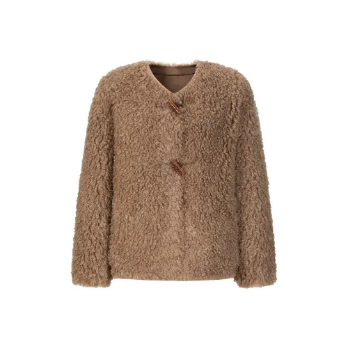 JZ. ANNAKRO Velvet feel Coat Women's Camel