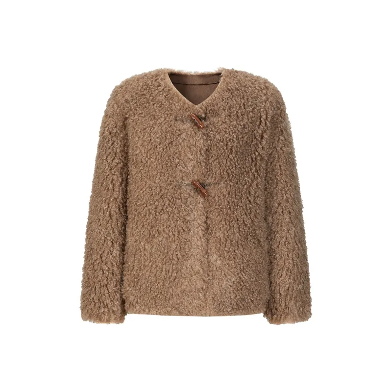 JZ. ANNAKRO Velvet feel Coat Women's Camel-0