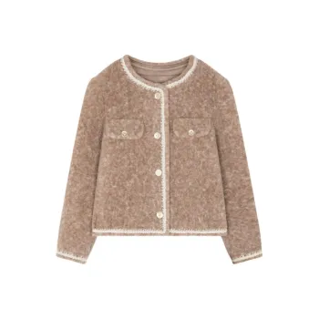 IHIMI Velvet feel Coat Women's Gold Chocolate Brown