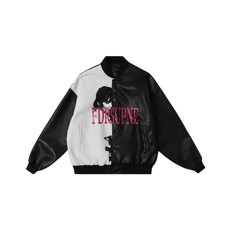 FDR Leather Jackets Coats Unisex Black-0