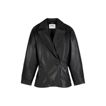 ZARA Leather Jacket Women's Black