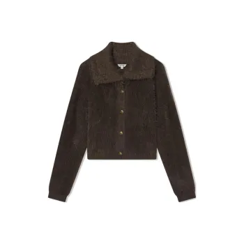 COVERINS Velvet-feel Coat Women's Dark Coffee