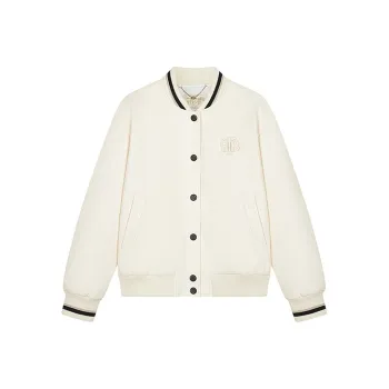 Teenie Weenie Leather Jacket Women's Ivory White
