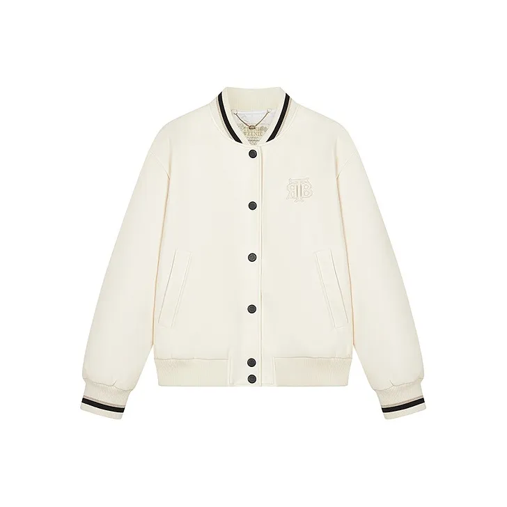 Teenie Weenie Leather Jacket Women's Ivory White-0