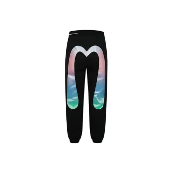 EVISU AW23 Women's M Logo Print Sweatpants Black