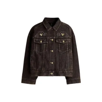 H&M New Year Denim Jackets Women's Dark Brown