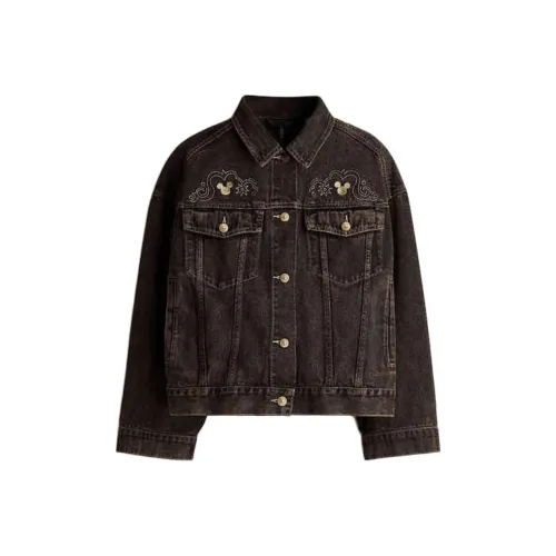 H&M New Year Denim Jackets Women's Dark Brown