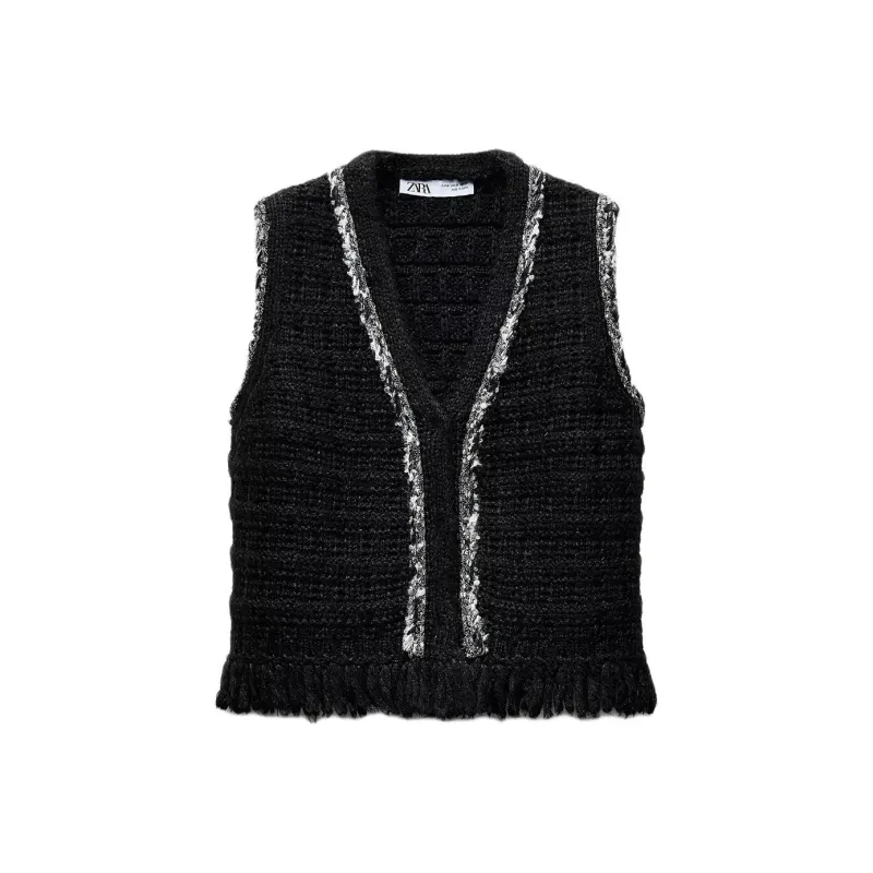 ZARA Vests Women's Black-0