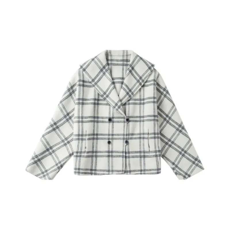 DEAR DEER PUFF Coats Women's Plaid-0