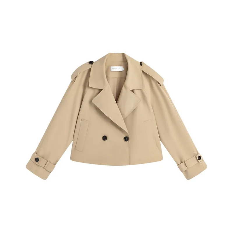 Famanxuan Trench Coat Women's Pudding Khaki-0