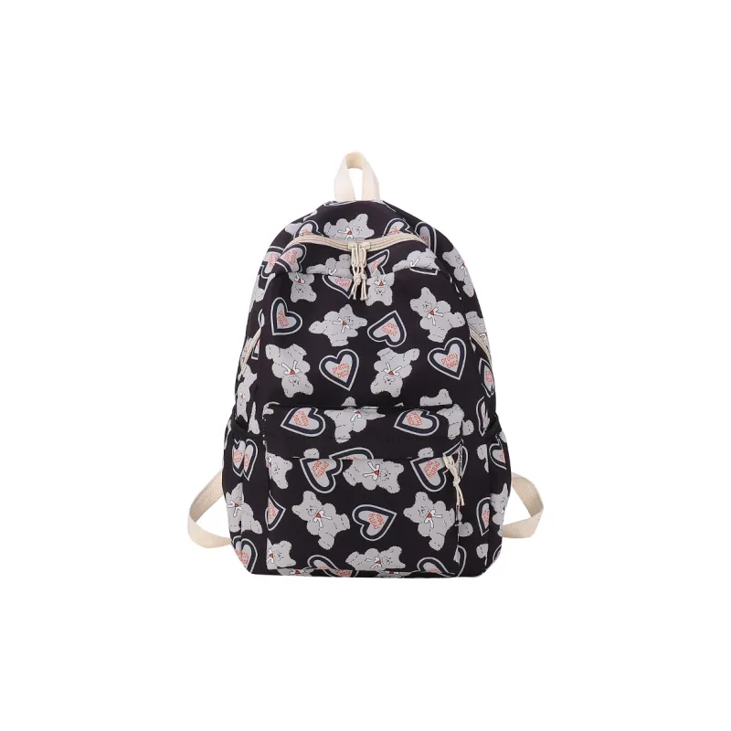 SUN EARTH &U Nylon Backpack Women's Black/White-3