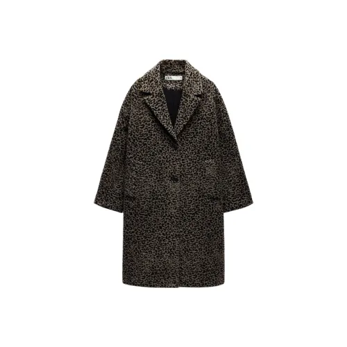 ZARA Coats Women's Leopard Print