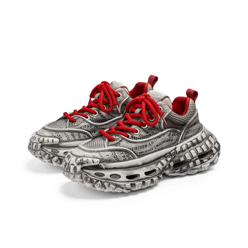 SUPEREDGE Slip Resistant Height Increasing Low Top Chunky Sneakers Men's-7