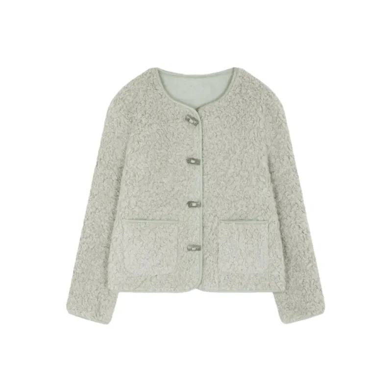IHIMI Velvet feel Coat Women's Bamboo Grove Green-0