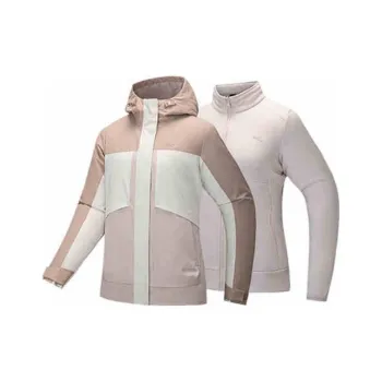 Anta Outdoor Collection Warm Windbreaker Jacket Women's Pumpkin Umber/Vanilla White/Lotus Gray