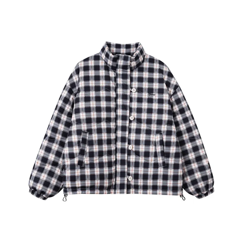FPMZ Puffer Jacket Women's Black Blue Plaid-0