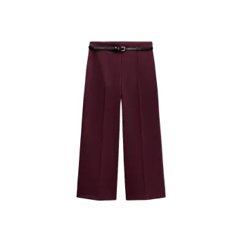 ZARA ZW Series Casual Pants Women's Burgundy