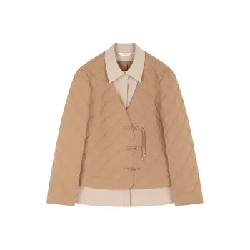 Mo Han Yi Mei Puffer Jacket Women's Khaki Plaid
