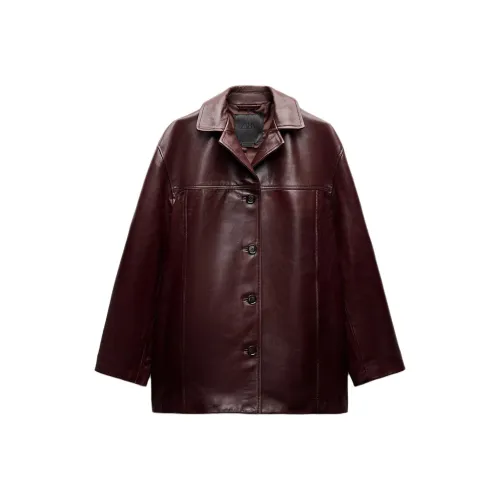 ZARA ZW Series Homme Jacket Women's Burgundy Red