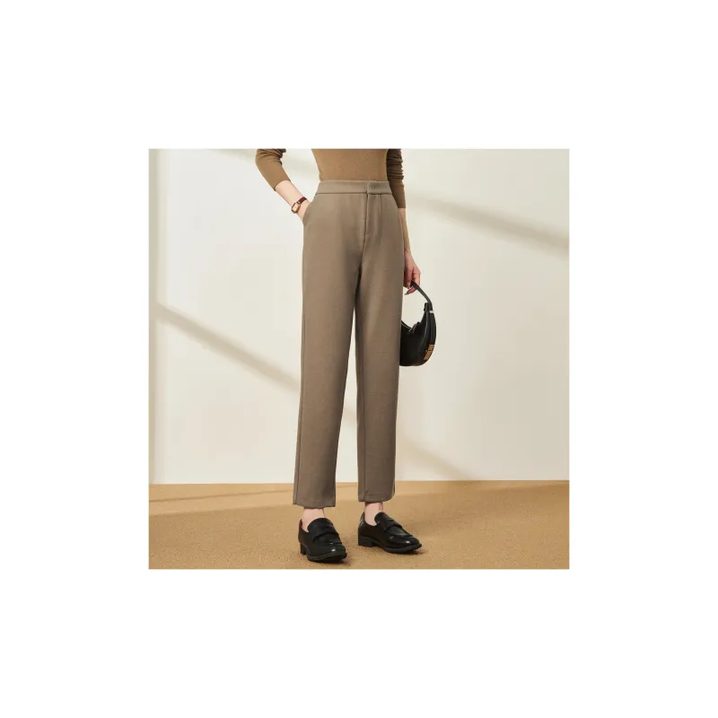 FENHONGMALI Casual Pants Women's Camel-5